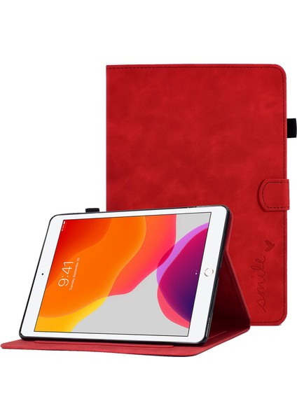 iPad 10.2 (2019 2020) Pu Deri Standlı Folyo Akıllı Desen Baskılı Kart Yuvası Kalem Tutuculu Tablet Kılıfı (Yurt Dışından)