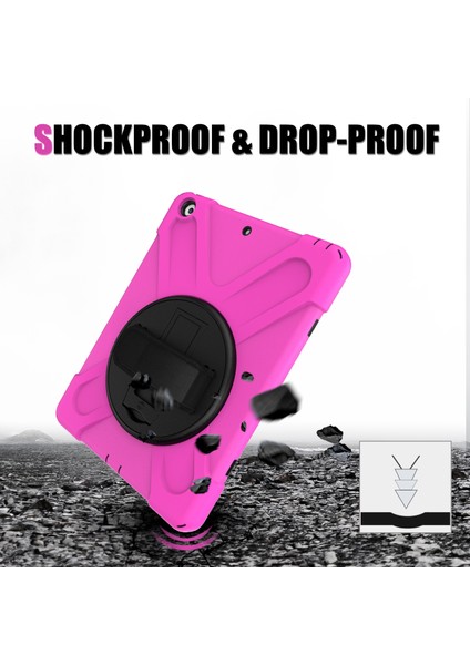 X Shape Pc Tpu Hibrit 360 Derece Dönebilen Tekme Standı Omuz Askısı iPad 10.2 (2019 2020 2021) ROSE Tablet Kılıfı (Yurt Dışından)