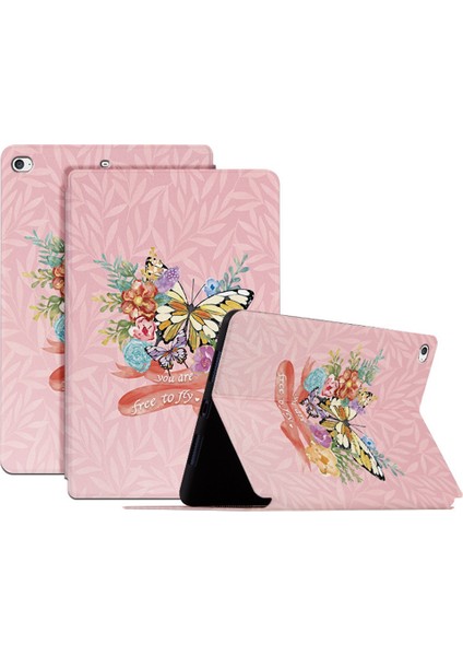 iPad Mini 4 mini (2019) 7.9 Inç Koruyucu Baskılı Çizilmez Stand Çiçek Çalı Tablet Kılıfı (Yurt Dışından)