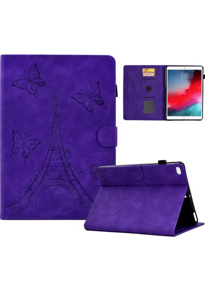 iPad Air 10.5 Inç (2019) Mikrofiber Deri Standlı Tower Bike Desenli Baskılı Kart Sahibinin Tablet Kılıfı (Yurt Dışından)