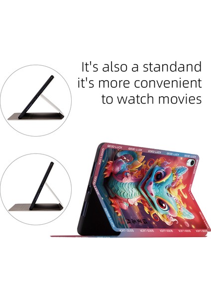iPad Air 11 (2024) IPAD Air (2022 2020) Uzun Desenli Baskı Deri Tüm Dilekler Gerçek Oluyor Tablet Kılıfı (Yurt Dışından)