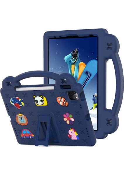 iPad Pro 11 (2022 2021 2020 2018)EL Kavrama Eva Standı Koruyucu Lacivert Tablet Kılıfı (Yurt Dışından)