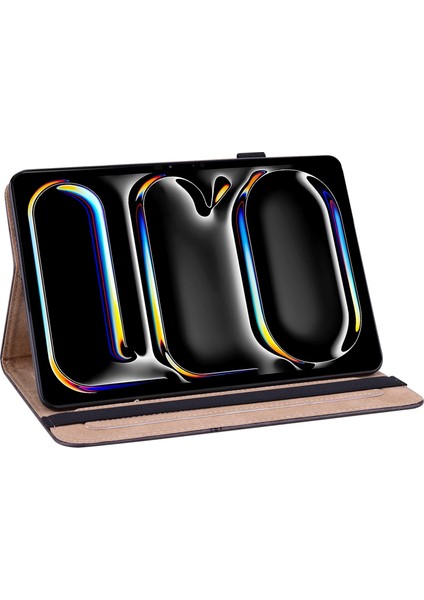 iPad Pro 13 (2024) Hattı Baskılı Pu Deri Kart Tutucu Standı Tablet Kılıfı (Yurt Dışından) fırsatları