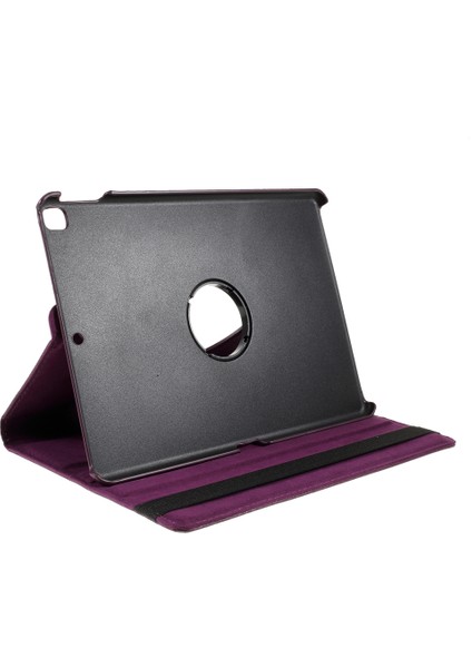 iPad 10.2 (2019 2020 2021) 360 Döner Standlı Deri Litchi Tahıl Tablet Kılıfı (Yurt Dışından)