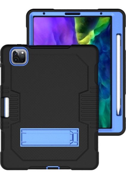 Izgara Dokusu Tpu Pc Silikon Combo iPad Pro 12.9 (2022 2021 2020) Standlı Tablet Kılıfı (Yurt Dışından)