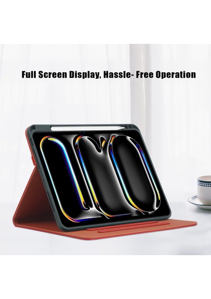 iPad Pro 11 (2024) Standı Kalem Tutuculu Pu Deri Akıllı Koruyucu Tablet Kılıfı (Yurt Dışından) modelleri
