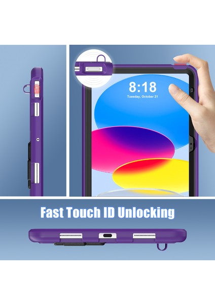 iPad 10.9 (2022) Leopar Sağlam Düşmeye stand Tablet Kılıfı (Yurt Dışından)
