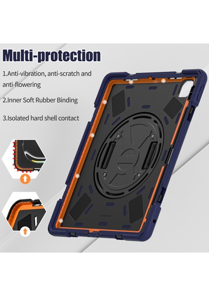 iPad Pro 11 (2024) 360 Derece Döner El Askısı Tpu Pc Silikon Standı Lacivert Tablet Kılıfı (Yurt Dışından) fırsatları