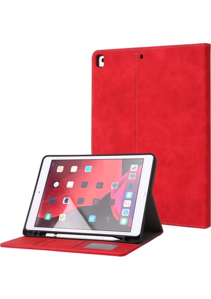 iPad 10.2 (2019 2020 2021) Pu Deri Akıllı Cüzdan Tamlı Folyo Standlı Kalem Tutuculu Tablet Kılıfı (Yurt Dışından)