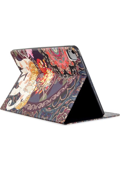 Baskı Yüzeyi Deri Cüzdan Standı iPad Pro 12.9 (2022 2021 2020) TRIBAL Elephant Tablet Kılıfı (Yurt Dışından)