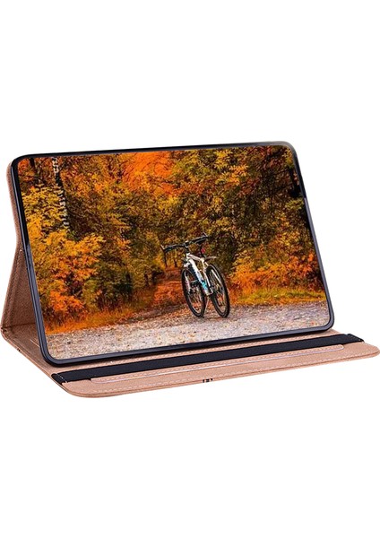 iPad Pro 12.9 (2020 2021 2022) Desenli Pu Deri Kart Yuvalı Stand Tablet Kılıfı (Yurt Dışından)