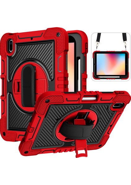 iPad 10.2 (2019 2020 2021) Stand Omuz Askılı Tablet Kılıfı (Yurt Dışından)