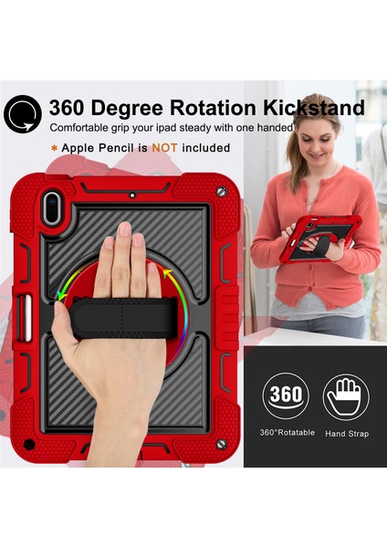iPad 10.2 (2019 2020 2021) Stand Omuz Askılı Tablet Kılıfı (Yurt Dışından)