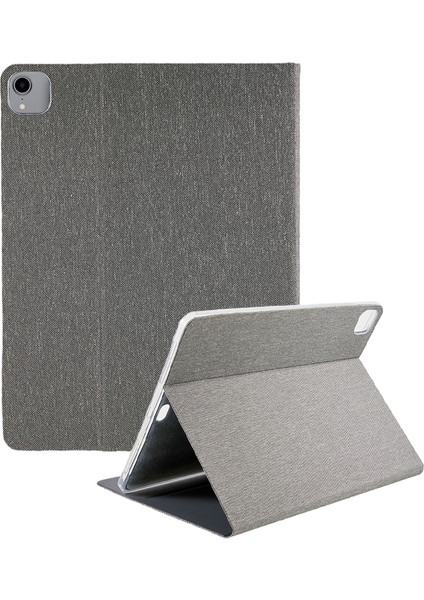 Jfptc Kumaş Doku Akıllı Stand Deri Koruma Kabuğu iPad Pro 12.9 (2018) GRI Tablet Kılıfı (Yurt Dışından)