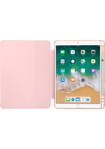 iPad 10.2 (2019 2020 2021) Üç Katlı Stand Pu Deri Akrilik Tablet Kılıfı (Yurt Dışından)