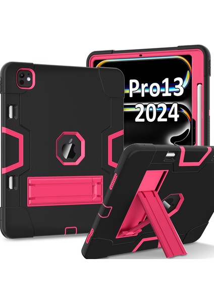 iPad Pro 13 (2024) Silikon Pc stand Tablet Kılıfı (Yurt Dışından)