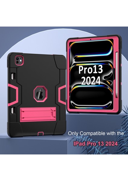 iPad Pro 13 (2024) Silikon Pc stand Tablet Kılıfı (Yurt Dışından)
