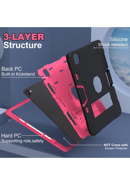 iPad Pro 13 (2024) Silikon Pc stand Tablet Kılıfı (Yurt Dışından)