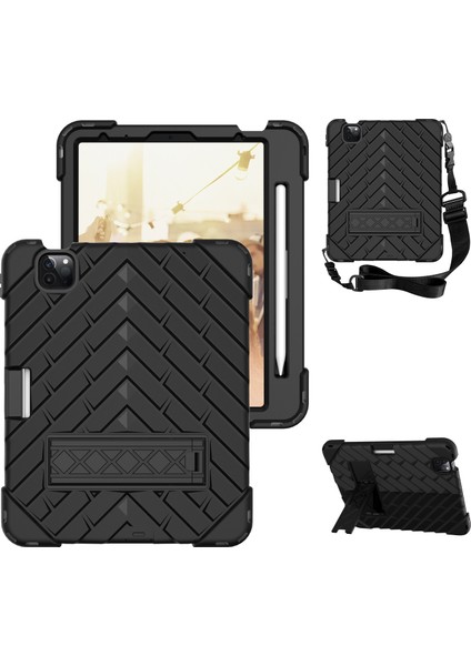Eşkenar Dörtgen Tamlı Pc Tpu Hibrit iPad Pro 11 Inç (2022 2020 2021) Standlı ve Ipli Tablet Kılıfı (Yurt Dışından)