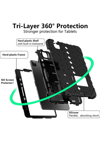Eşkenar Dörtgen Tamlı Pc Tpu Hibrit iPad Pro 11 Inç (2022 2020 2021) Standlı ve Ipli Tablet Kılıfı (Yurt Dışından) modelleri