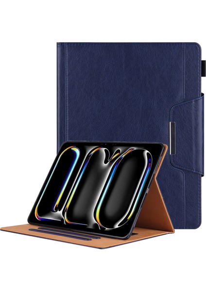 iPad Pro 13 (2024) Stand Otomatik Uyandırma uyku Pu Deri Cüzdan Tablet Kılıfı (Yurt Dışından)
