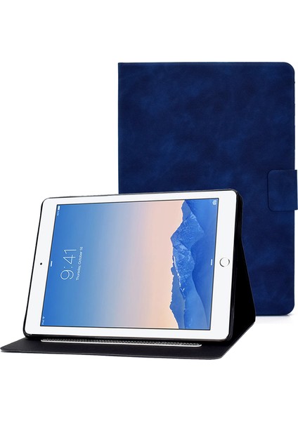 iPad Air (2013) AIR 2 Sığır Derisi Doku Pu Deri Folio Çevirin Iyi Koruma Kart Tutuculu Stand Tablet Kılıfı (Yurt Dışından)