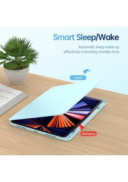 iPad Pro 12.9 (2022 2021 2020 2018) Pu Deri Akrilik Tpu Lens Korumalı Tablet Kılıfı (Yurt Dışından)