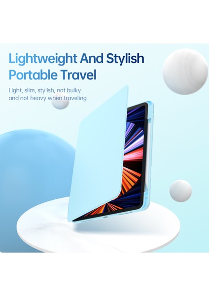 iPad Pro 12.9 (2022 2021 2020 2018) Pu Deri Akrilik Tpu Lens Korumalı Tablet Kılıfı (Yurt Dışından)