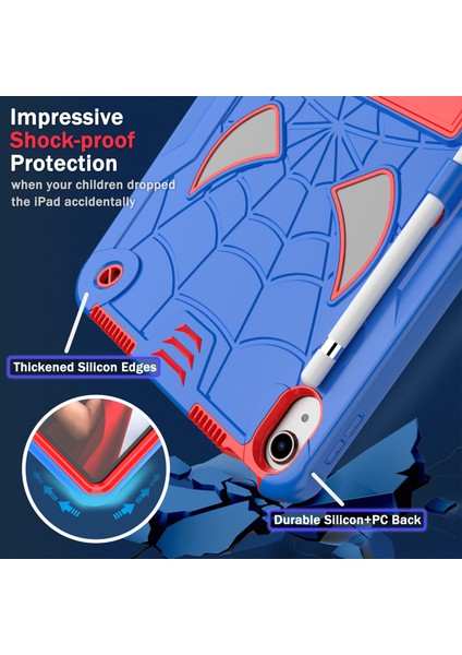 iPad 10.9 (2022) Koruyucu Düşme Önleyici Örümcek Pc Silikon Standı Kayış Tablet Kılıfı (Yurt Dışından)
