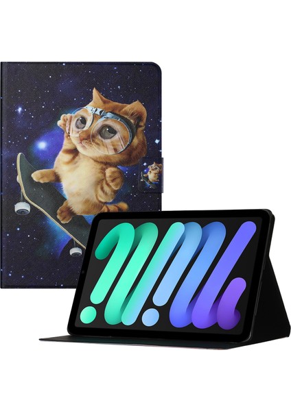 iPad 10.9 (2022) Desen Baskı Pu Deri Kart Tutucu Otomatik Uyandırma uyku Fonksiyonu ile Koruyucu Standı Cat Tablet Kılıfı (Yurt Dışından)