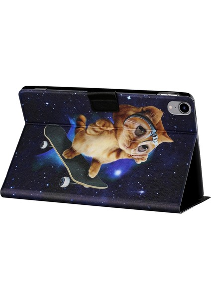 iPad 10.9 (2022) Desen Baskı Pu Deri Kart Tutucu Otomatik Uyandırma uyku Fonksiyonu ile Koruyucu Standı Cat Tablet Kılıfı (Yurt Dışından)