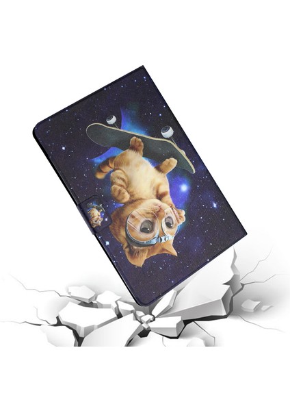 iPad 10.9 (2022) Desen Baskı Pu Deri Kart Tutucu Otomatik Uyandırma uyku Fonksiyonu ile Koruyucu Standı Cat Tablet Kılıfı (Yurt Dışından)