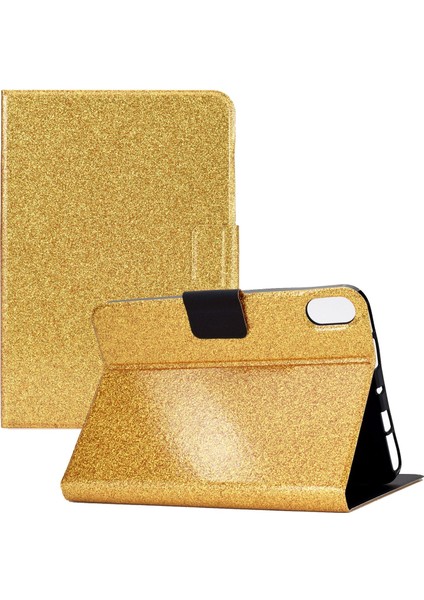 iPad 10.9 (2022) IPAD 10. Nesil Glittery Sparkly Folio Pu Deri Manyetik Toka Koruyucu Standlı Kart Tutucu Tablet Kılıfı (Yurt Dışından)