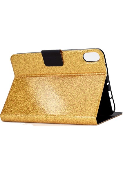 iPad 10.9 (2022) IPAD 10. Nesil Glittery Sparkly Folio Pu Deri Manyetik Toka Koruyucu Standlı Kart Tutucu Tablet Kılıfı (Yurt Dışından)