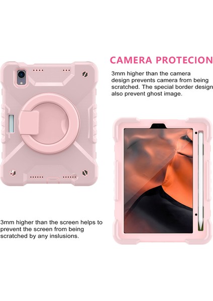 360 Derece Dönen Tekme Standı Çizilmez Düşmez Pc Omuz Askılı Silikon iPad Mini (2021) Tablet Kılıfı (Yurt Dışından)