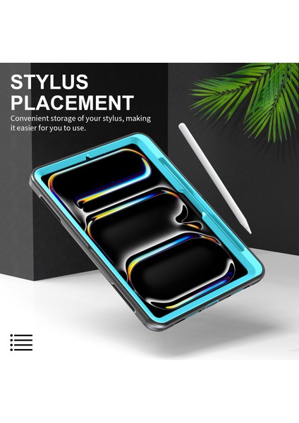 iPad Pro 11 (2024) Tekme Standı Kalem Yuvası Pc Tpu Omuz Askılı Nane i Tablet Kılıfı (Yurt Dışından)