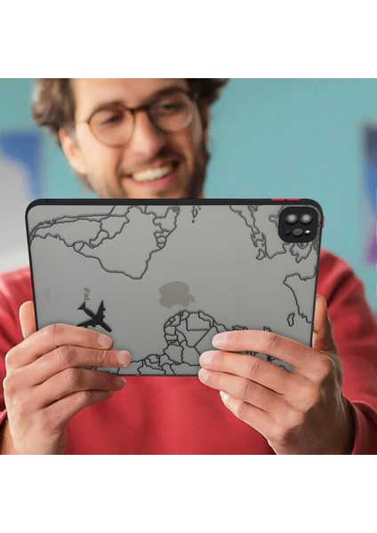 iPad Pro 11 (2020 2021 2022) Desen Baskı Pc Tpu Uçak ve Harita Tablet Kılıfı (Yurt Dışından) modelleri