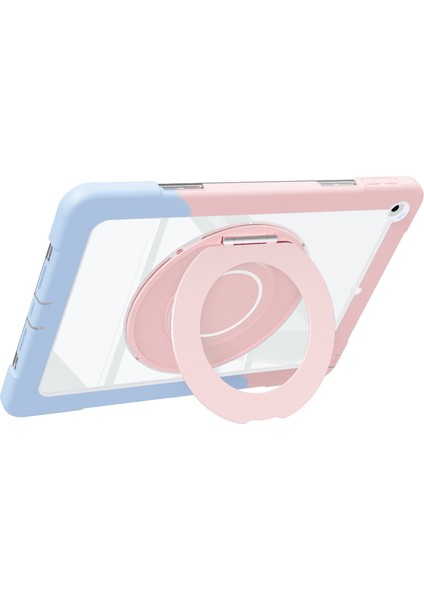 iPad 10.2 (2019 2020 2021) Dönebilen Halka Standı Pc Silikon Tablet Kılıfı (Yurt Dışından)