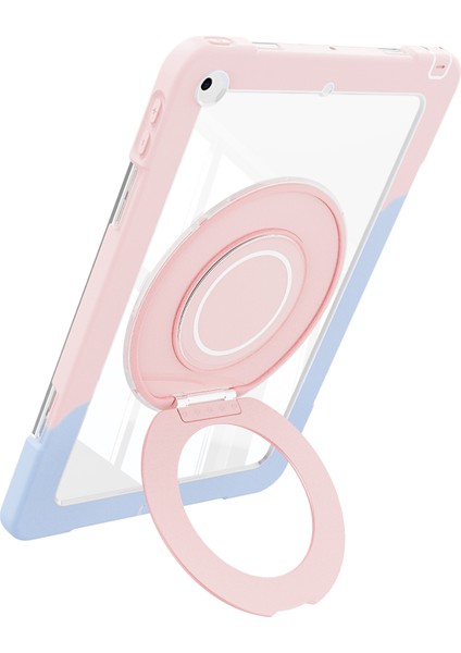 iPad 10.2 (2019 2020 2021) Dönebilen Halka Standı Pc Silikon Tablet Kılıfı (Yurt Dışından)