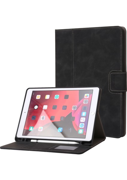 iPad 10.2 (2019 2020 2021) Cüzdan Buzağı Dokusu Kalemli Yuvası Tablet Kılıfı (Yurt Dışından)