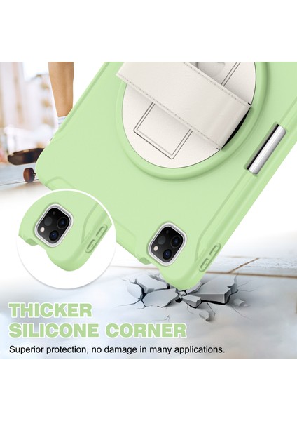 El Kayışı Pc Silikon Air 11 (2024) AIR (2020 2022) MATCHA Green Standı Tablet Kılıfı (Yurt Dışından)