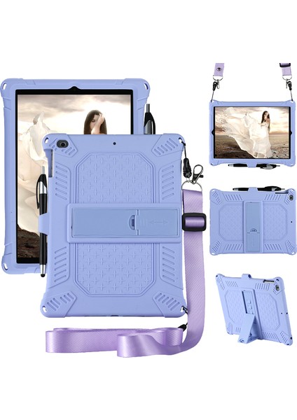 Apple iPad 9 7 Inç (2018) IPAD 9 7 Inç (2017) IPAD 5 ipad 6 Askılı Halatlı Pc Yumuşak Silikon Tablet Kılıfı (Yurt Dışından)