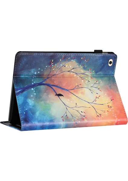 iPad Mini (2019) 7.9 Inç mini 4 mini 3 mini 2 mini Pu Deri Desen Baskı Standı Ağacı Tablet Kılıfı (Yurt Dışından)