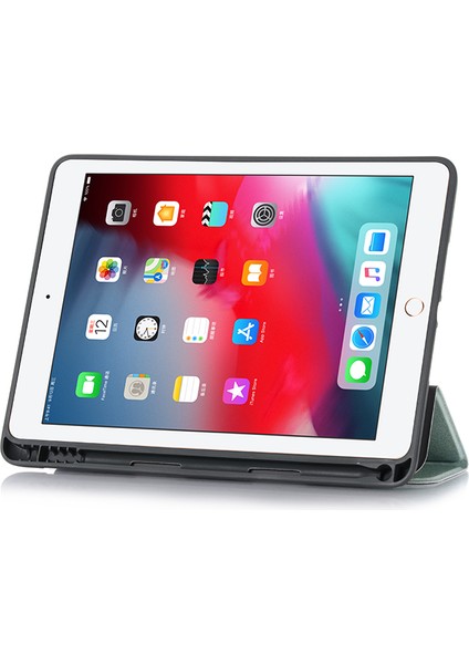 Desen Baskı Deri Stand Koruyucu iPad 10.2 Kalem Yuvası (2019 2020 2021) bej Tablet Kılıfı (Yurt Dışından)