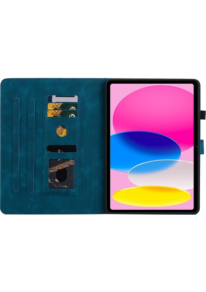 iPad 10.9 (2022) Standlı Zambak Çiçeği Baskılı Deri Düşmeye Dayanıklı Koruyucu Tablet Kılıfı (Yurt Dışından)