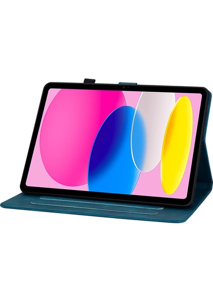 iPad 10.9 (2022) Standlı Zambak Çiçeği Baskılı Deri Düşmeye Dayanıklı Koruyucu Tablet Kılıfı (Yurt Dışından)