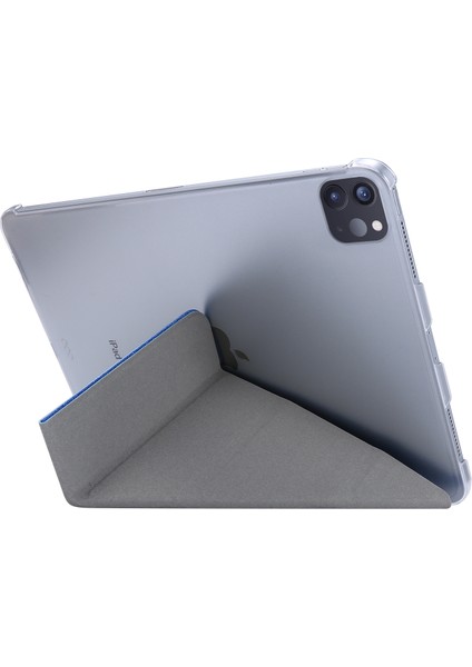 Origami Standı Ipek Doku Deri Akıllı Kabuğu iPad Pro 11 Inç (2021) SIYAH Tablet Kılıfı (Yurt Dışından)