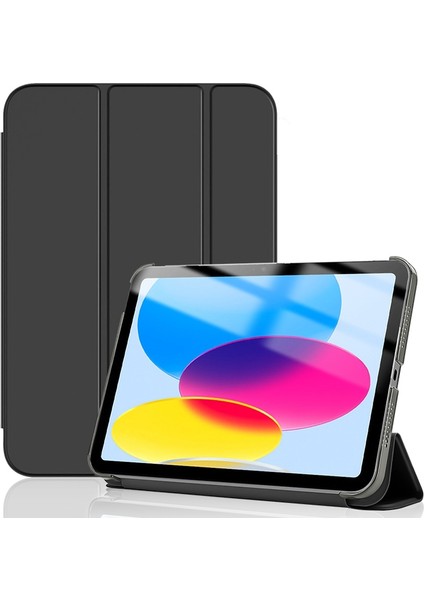 iPad 10.9 (2022) Pu Deri Mat Sert Pc Üç Katlı Stand Desteği Otomatik Uyandırma uyku Tablet Kılıfı (Yurt Dışından)