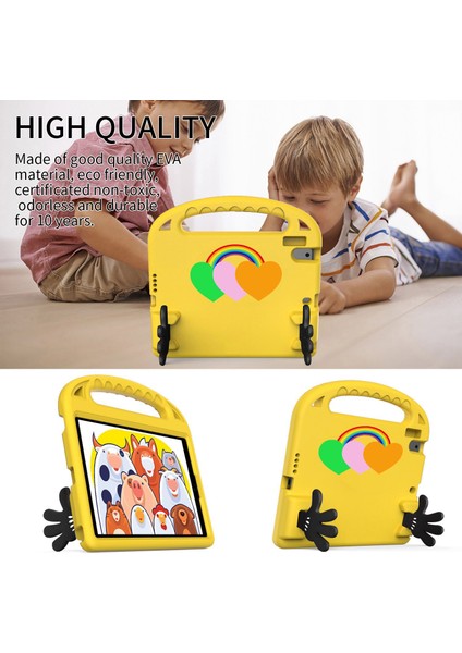 iPad Air (2013) AIR 2 Eva Koruyucu Aşk Kalp Desenli Palmiye Şeklinde Tutma Saplı stand Tablet Kılıfı (Yurt Dışından)