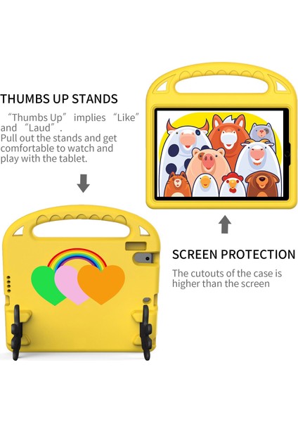 iPad Air (2013) AIR 2 Eva Koruyucu Aşk Kalp Desenli Palmiye Şeklinde Tutma Saplı stand Tablet Kılıfı (Yurt Dışından)